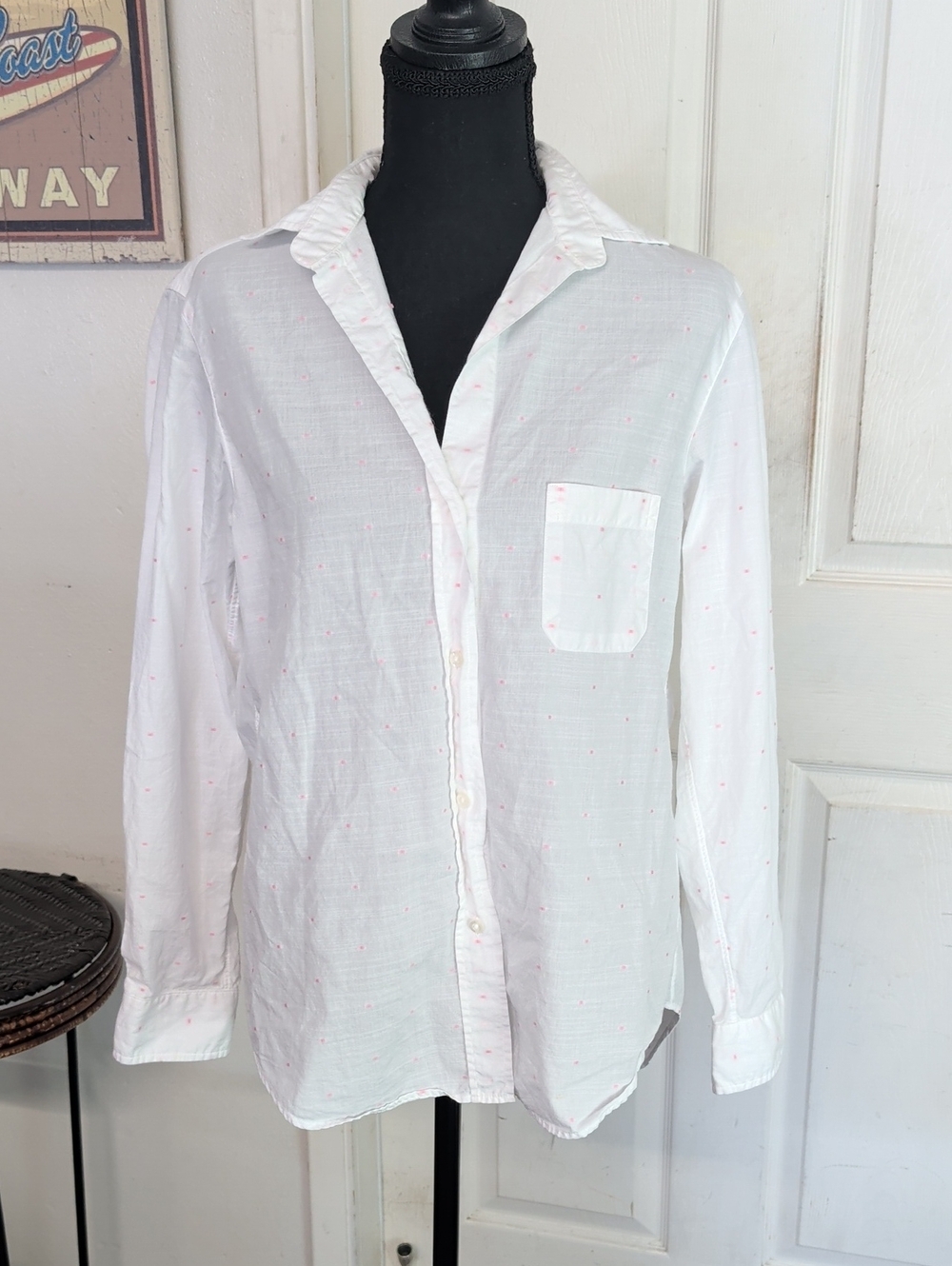 Grayson the Hero Pink polka dot button down shirt XS Size 1
